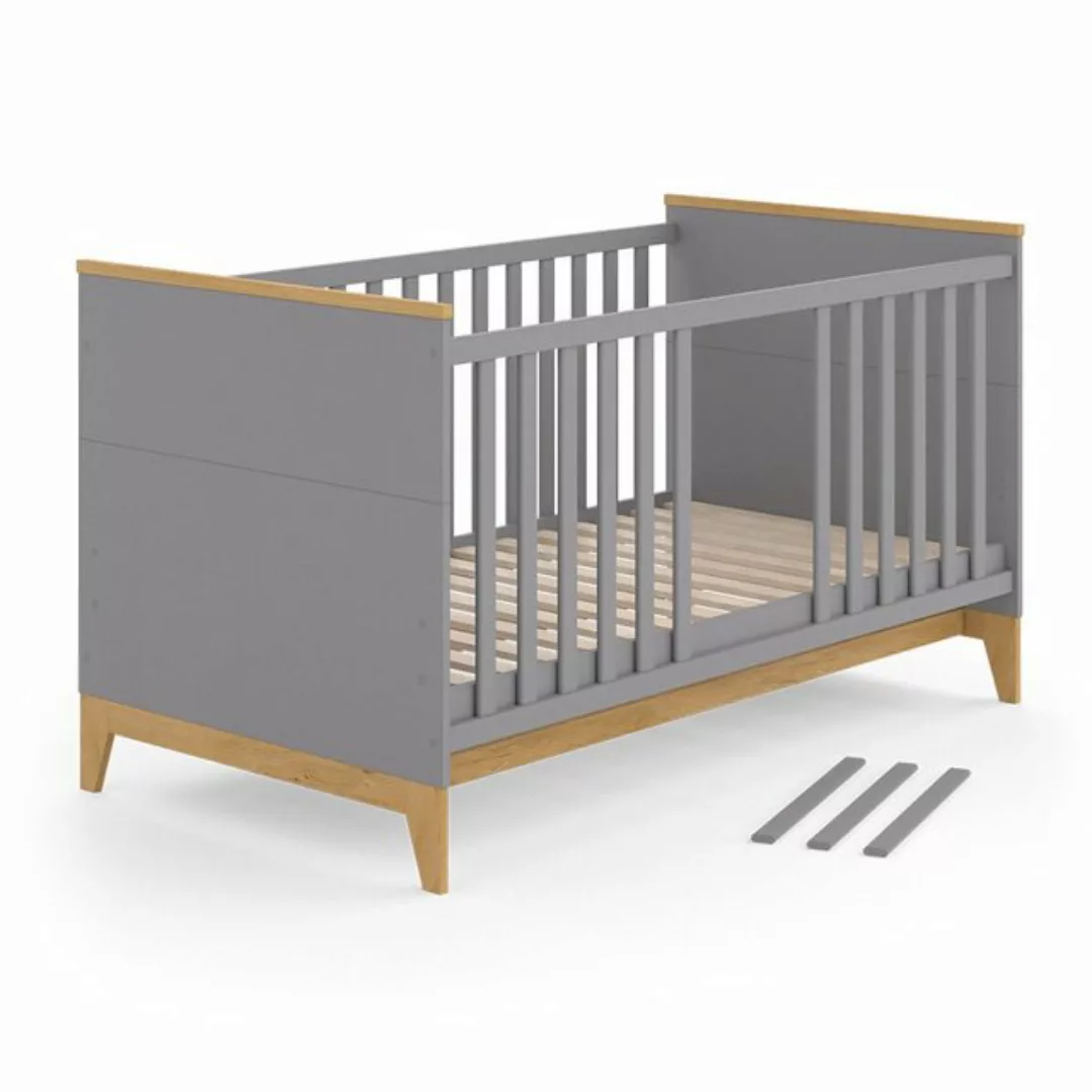 VitaliSpa® Kinderbett Babybett Juniorbett MALIA 70x140cm Grau Eiche günstig online kaufen