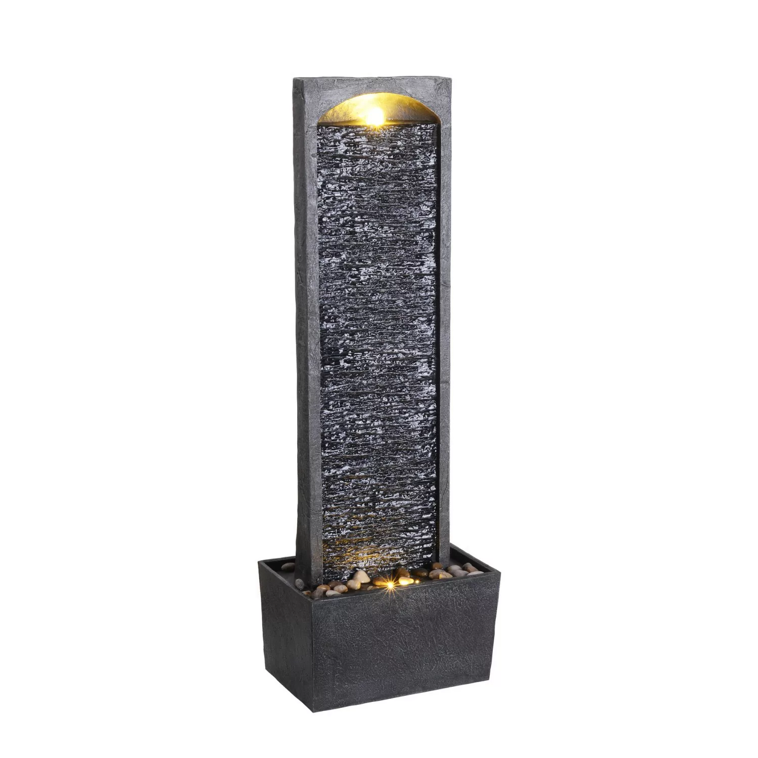 Teamson Home 249 cm Zeitgenössischer Led Wasserfall Brunnen Pebble Basis Gr günstig online kaufen