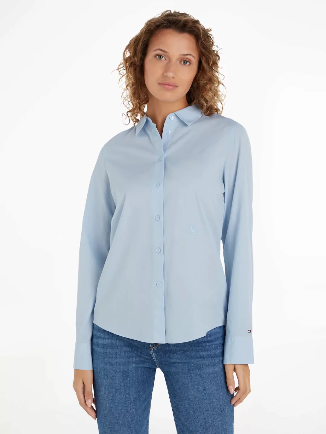 Tommy Hilfiger Hemdbluse ESS POPLIN REGULAR SHIRT mit Popeline, gesticktem günstig online kaufen