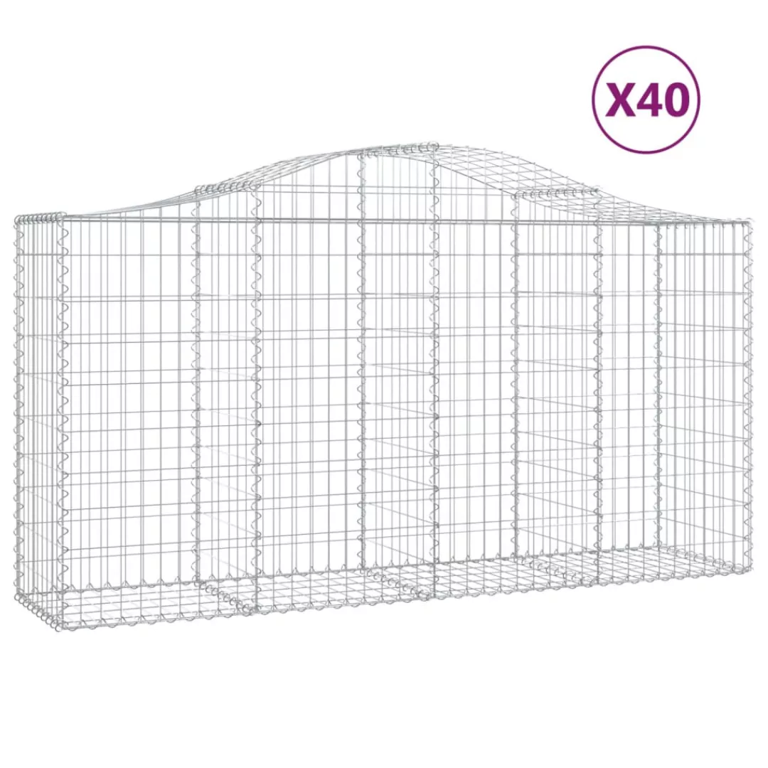 Vidaxl Gabionen Mit Hochbogen 40 Stk 200x50x100/120cm Verzinktes Eisen günstig online kaufen