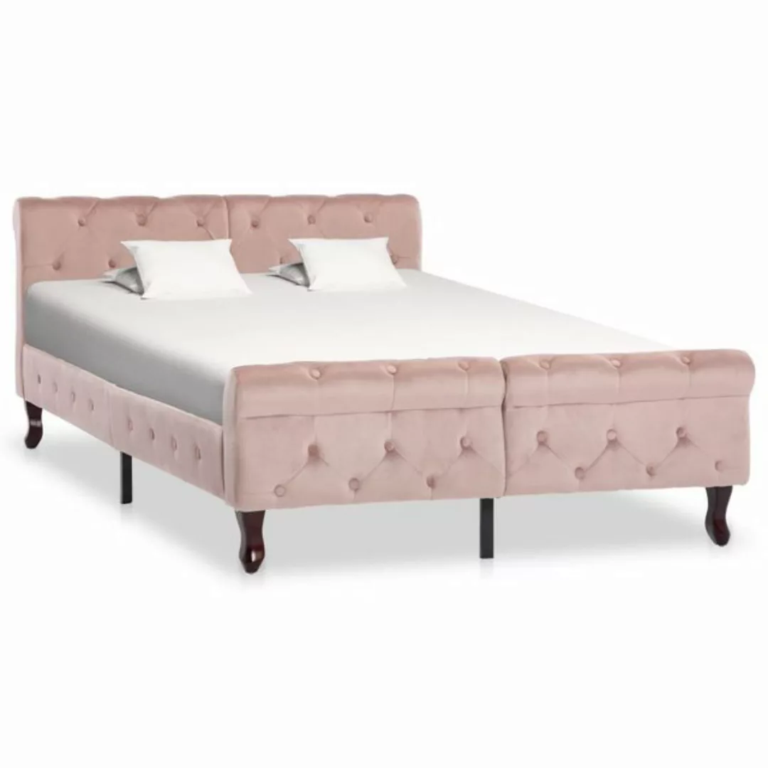 furnicato Bett Bettgestell Rosa Samt 120x200 cm günstig online kaufen