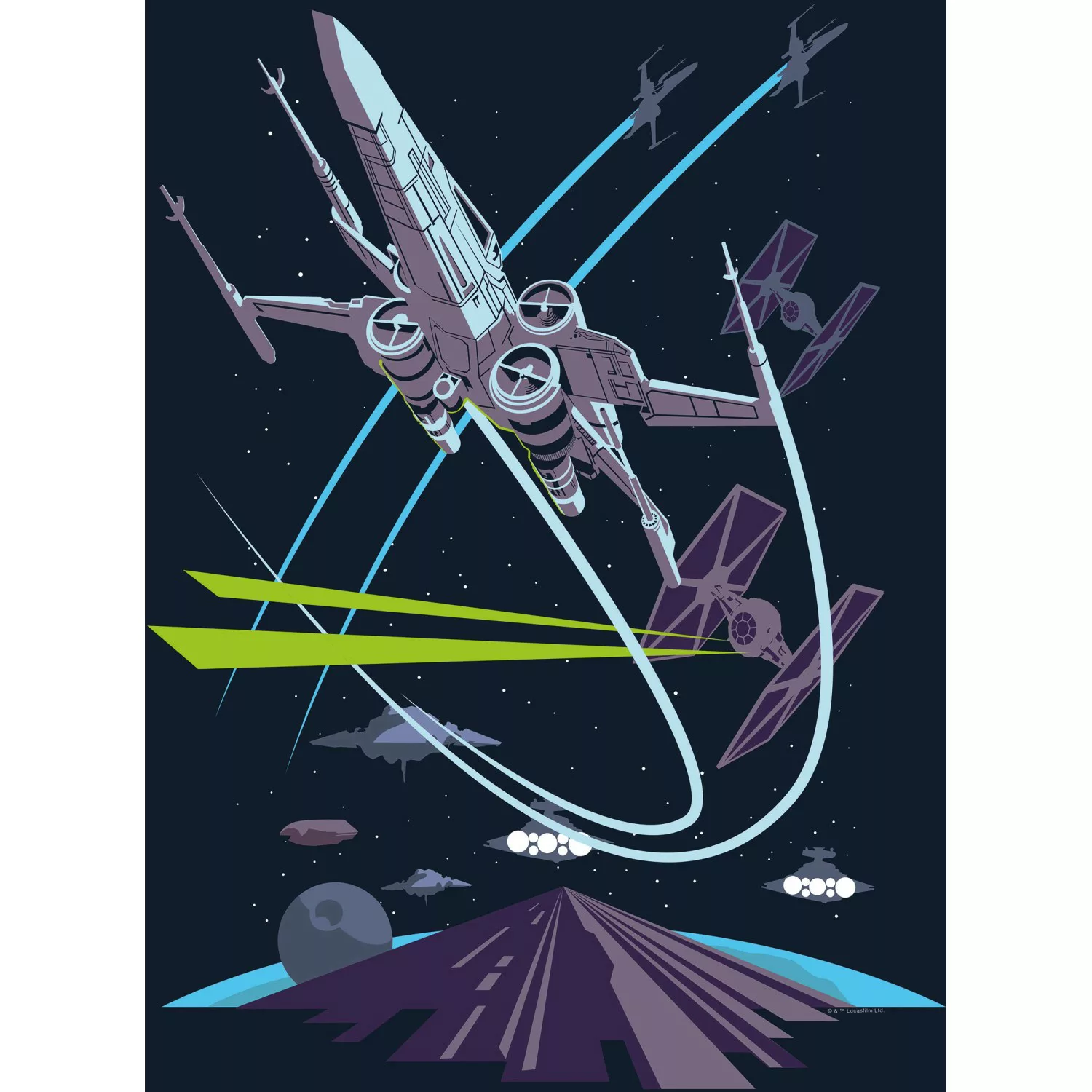 Disney Poster Star Wars X-Wing Dunkelblau 40 x 50 cm 611686 günstig online kaufen