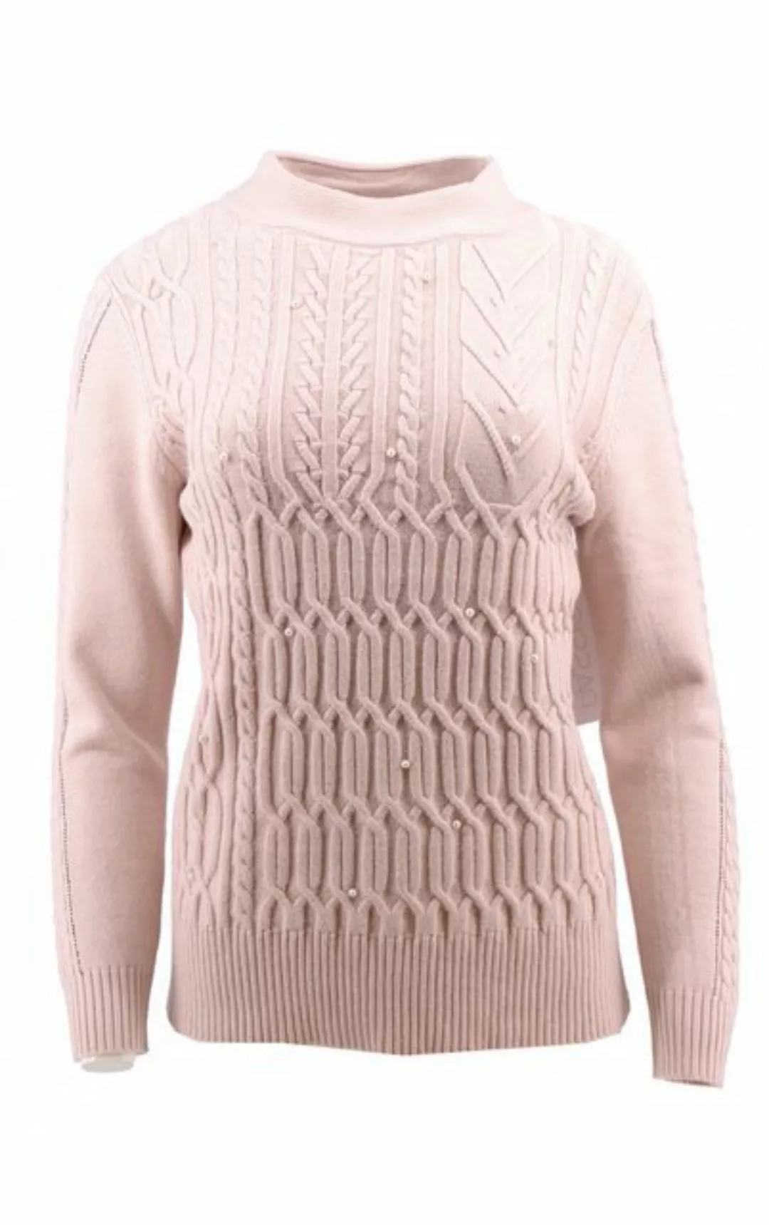 Passioni Strickpullover mit hohem Halsausschnitt, ausgefallenem Zopfmuster günstig online kaufen