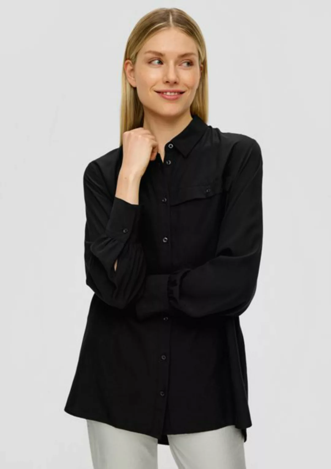 s.Oliver Langarmbluse Twill-Bluse aus Viskosemix günstig online kaufen