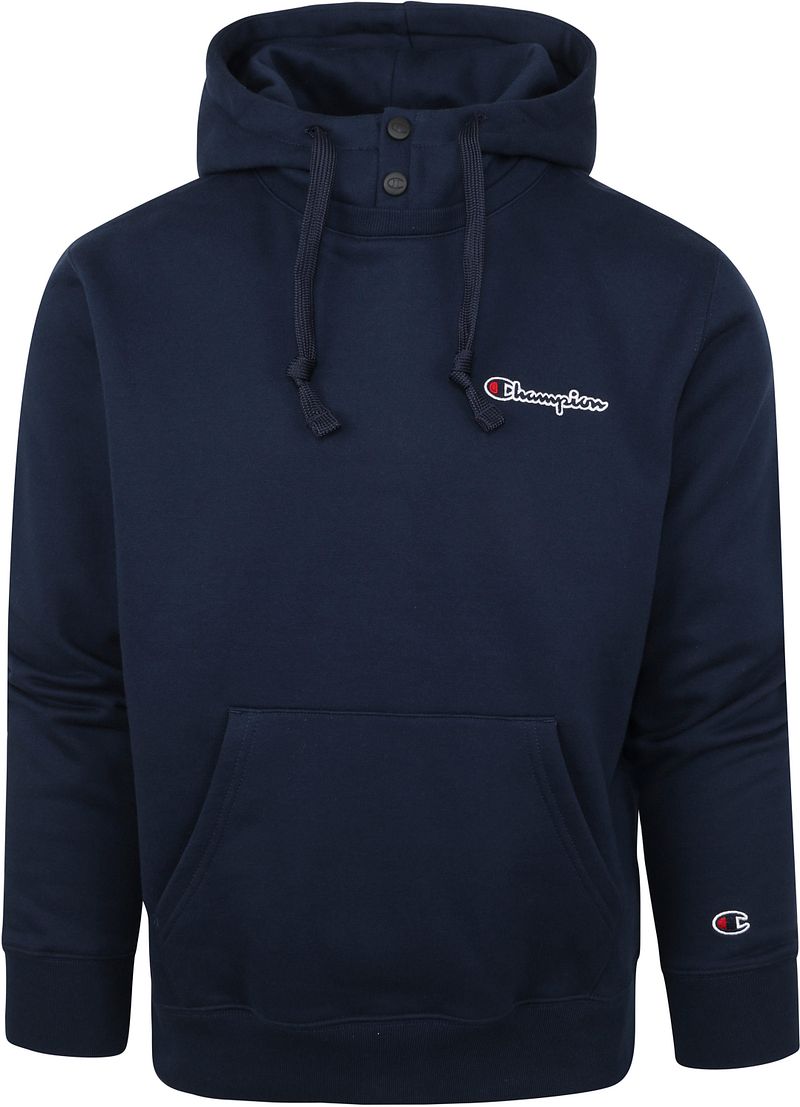 Champion Logo Hoodie Druckknöpfe Dunkelblau - Größe S günstig online kaufen