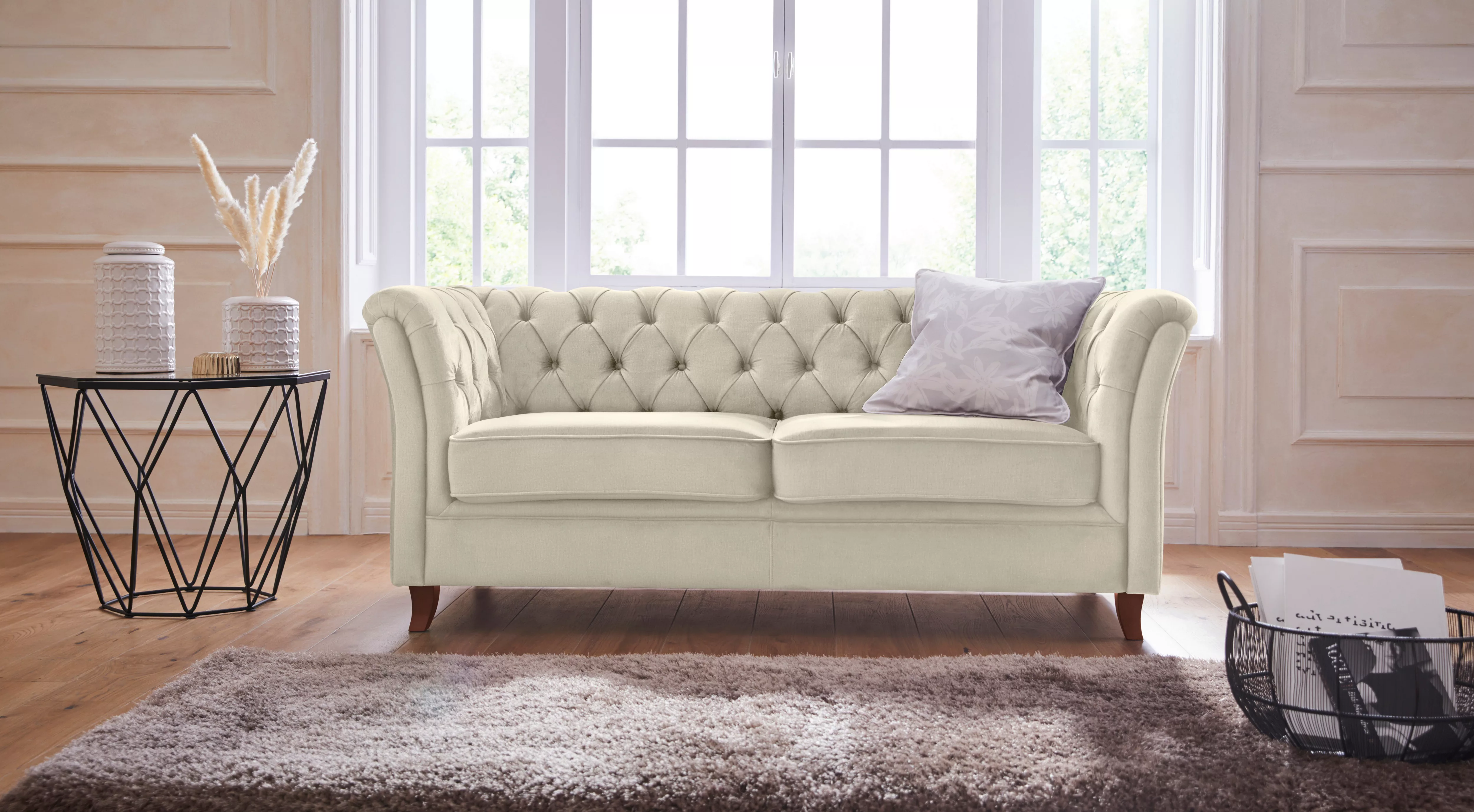 Home affaire Chesterfield-Sofa "Reims", mit echter Chesterfield-Knopfheftun günstig online kaufen