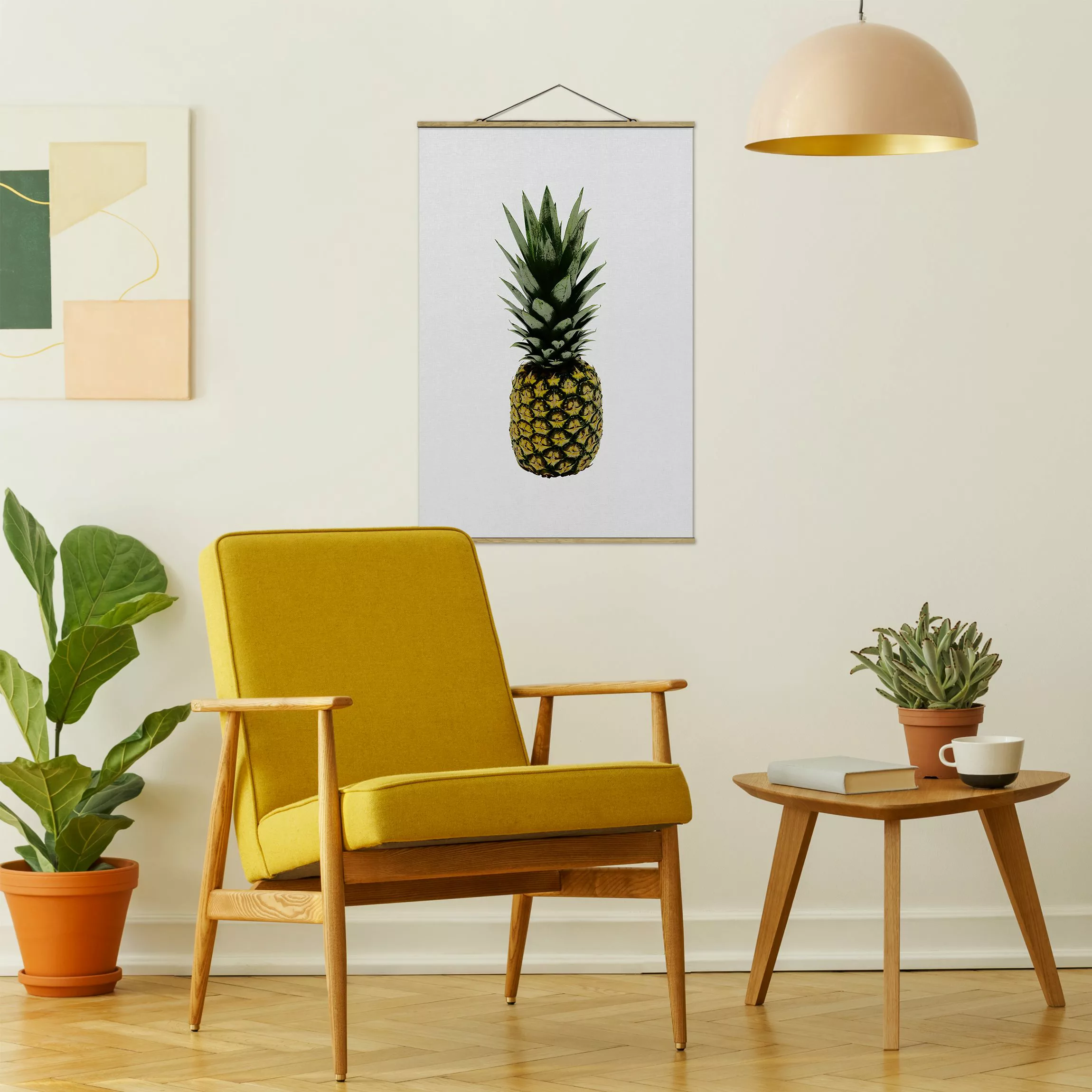 Stoffbild mit Posterleisten Ananas günstig online kaufen