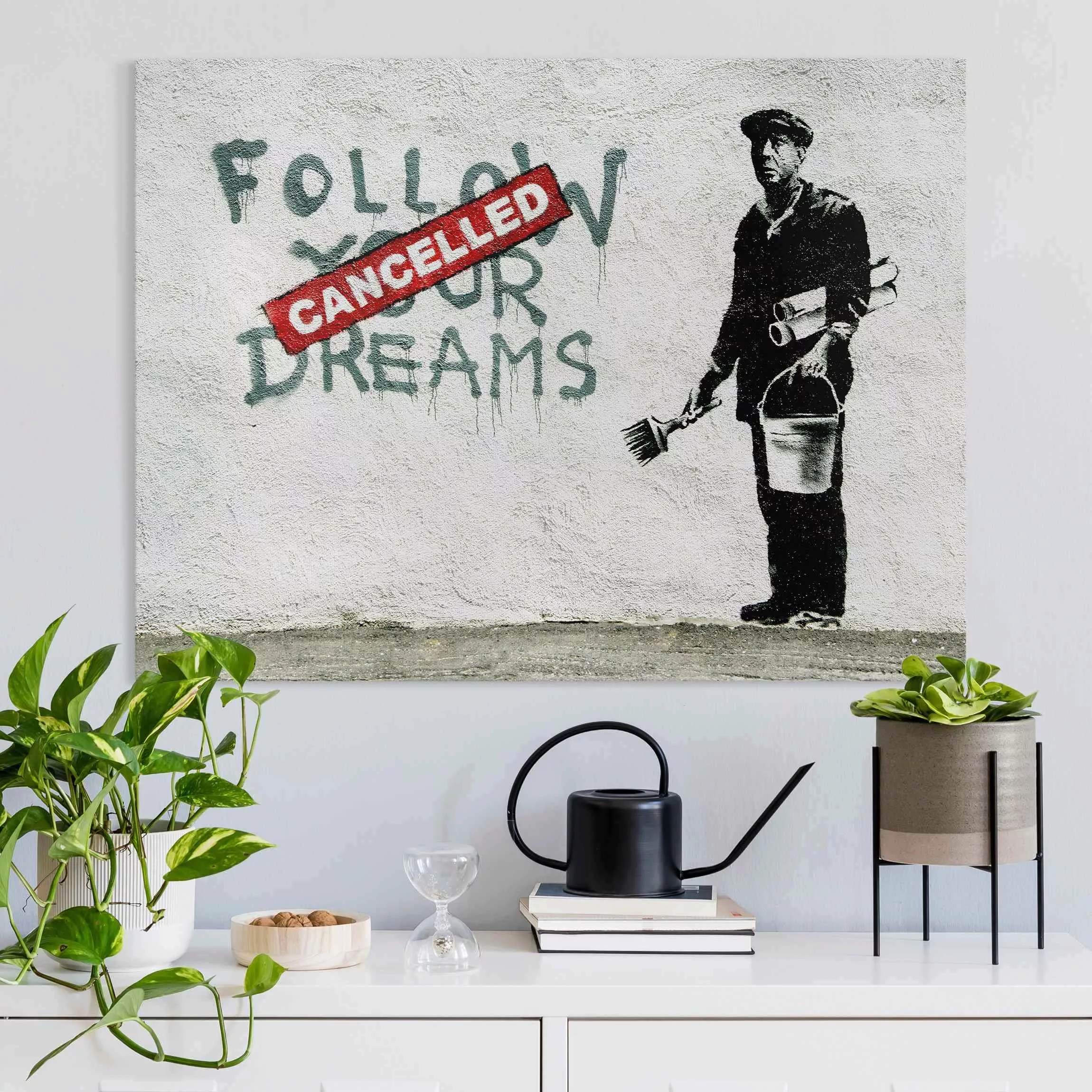 Leinwandbild Follow Your Dreams - Brandalised ft. Graffiti by Banksy günstig online kaufen