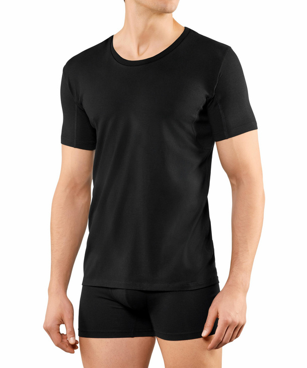 FALKE Herren Kurzarmshirt Daily Climate Control, 3XL, Schwarz, Uni, Baumwol günstig online kaufen