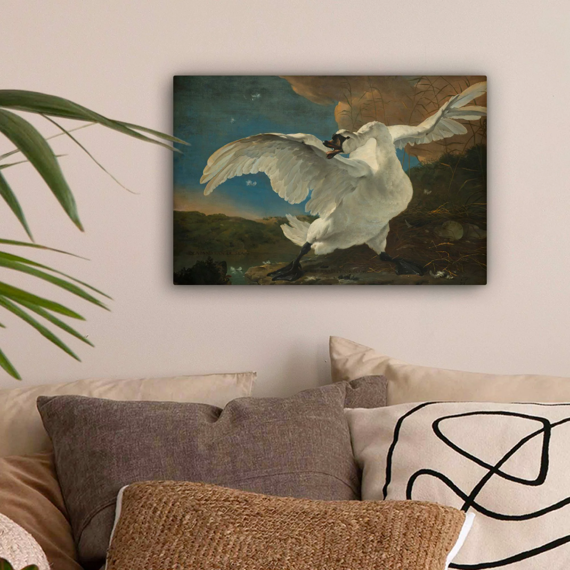 OneMillionCanvasses® Leinwandbild Der bedrohte Schwan - günstig online kaufen