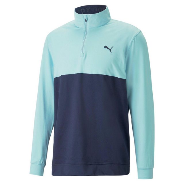 PUMA Longsweatshirt Puma Golf Layer Gamer Colorblock 1/4 Zip Hellblau/Blau günstig online kaufen