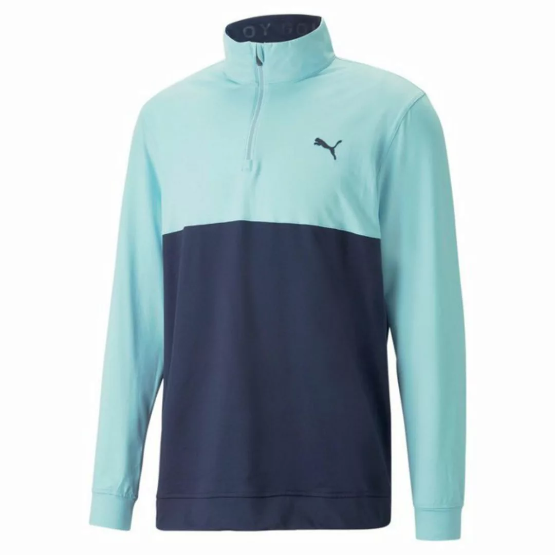 PUMA Longsweatshirt Puma Golf Layer Gamer Colorblock 1/4 Zip Hellblau/Blau günstig online kaufen