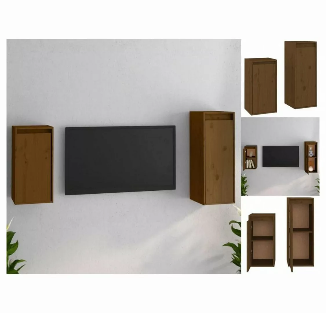 vidaXL TV-Schrank TV-Schränke 2 Stk Honigbraun Massivholz Kiefer Lowboard L günstig online kaufen