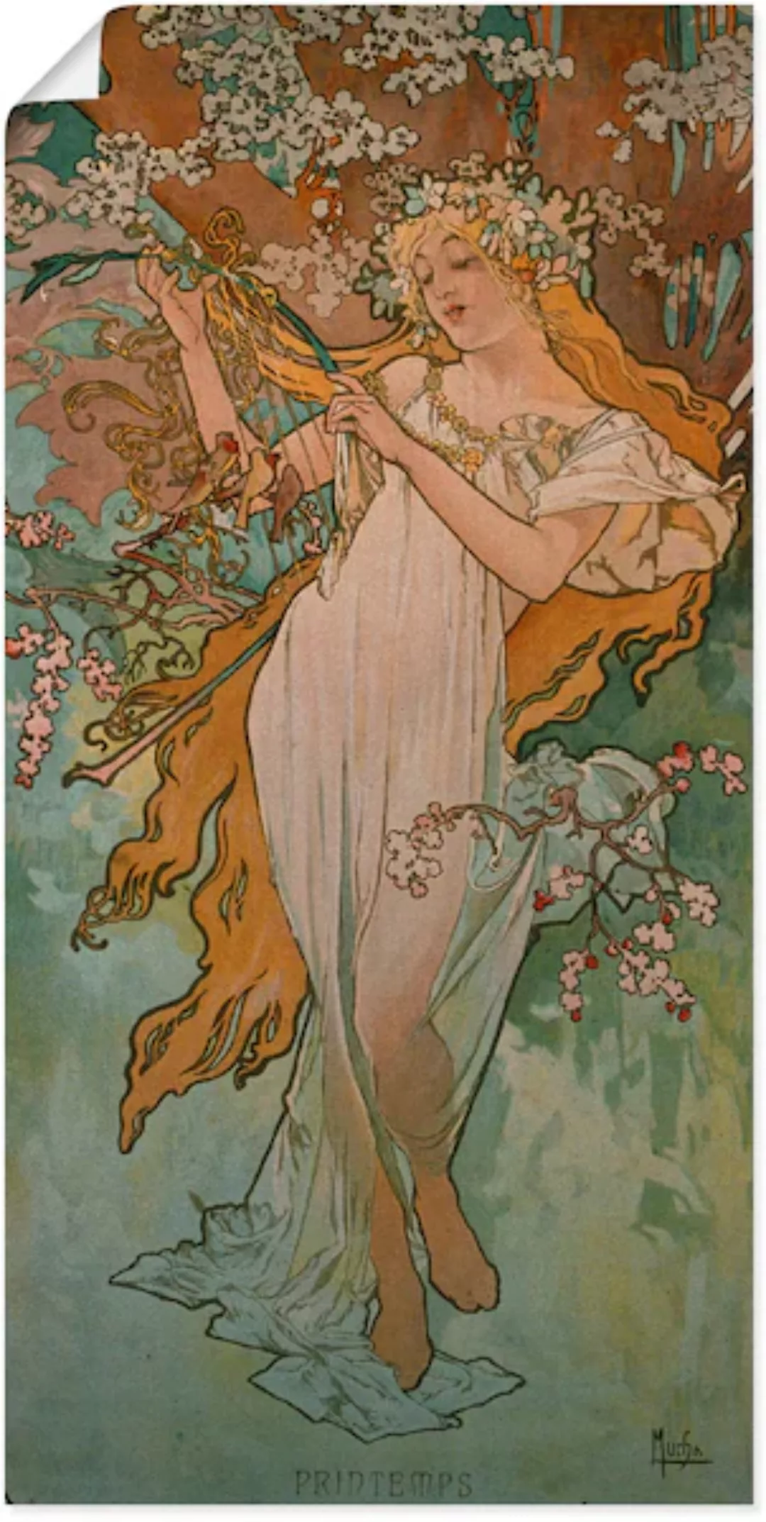 Artland Kunstdruck "Jahreszeiten: Frühling. 1896.", Frau, (1 St.) günstig online kaufen