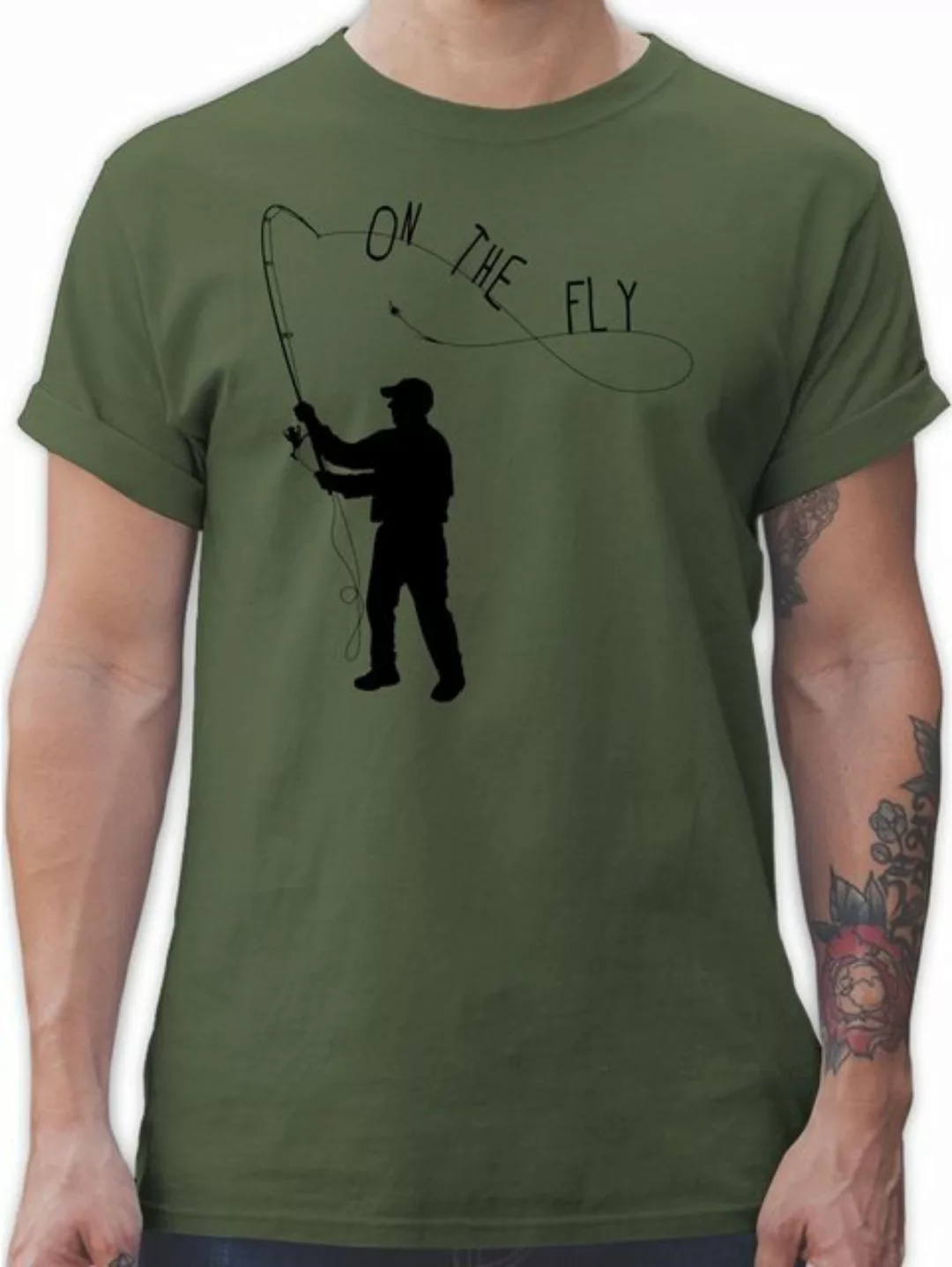 Shirtracer T-Shirt Fishing - On the Fly Angler Geschenke günstig online kaufen