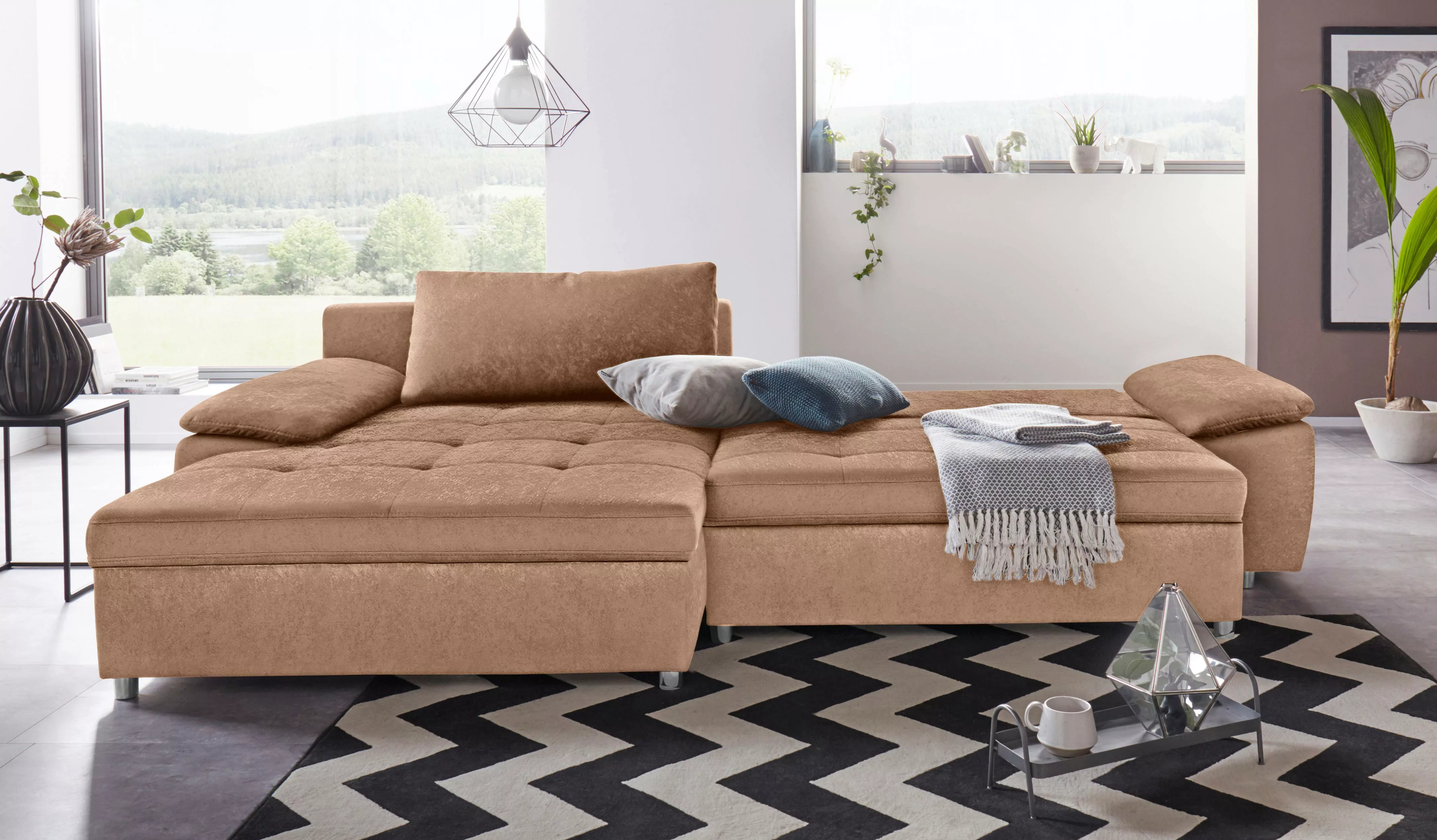 sit&more Ecksofa Labene, wahlweise mit Bettfunktion und Bettkasten, inkl. R günstig online kaufen