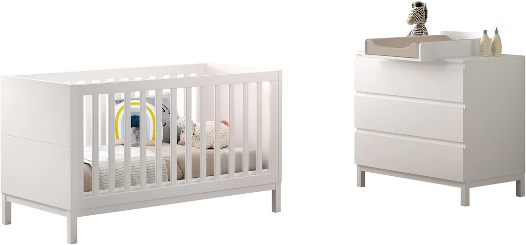 Vipack Babymöbel-Set "Set best. aus Babybett 70/140, Kommode 3 Schubladen, günstig online kaufen