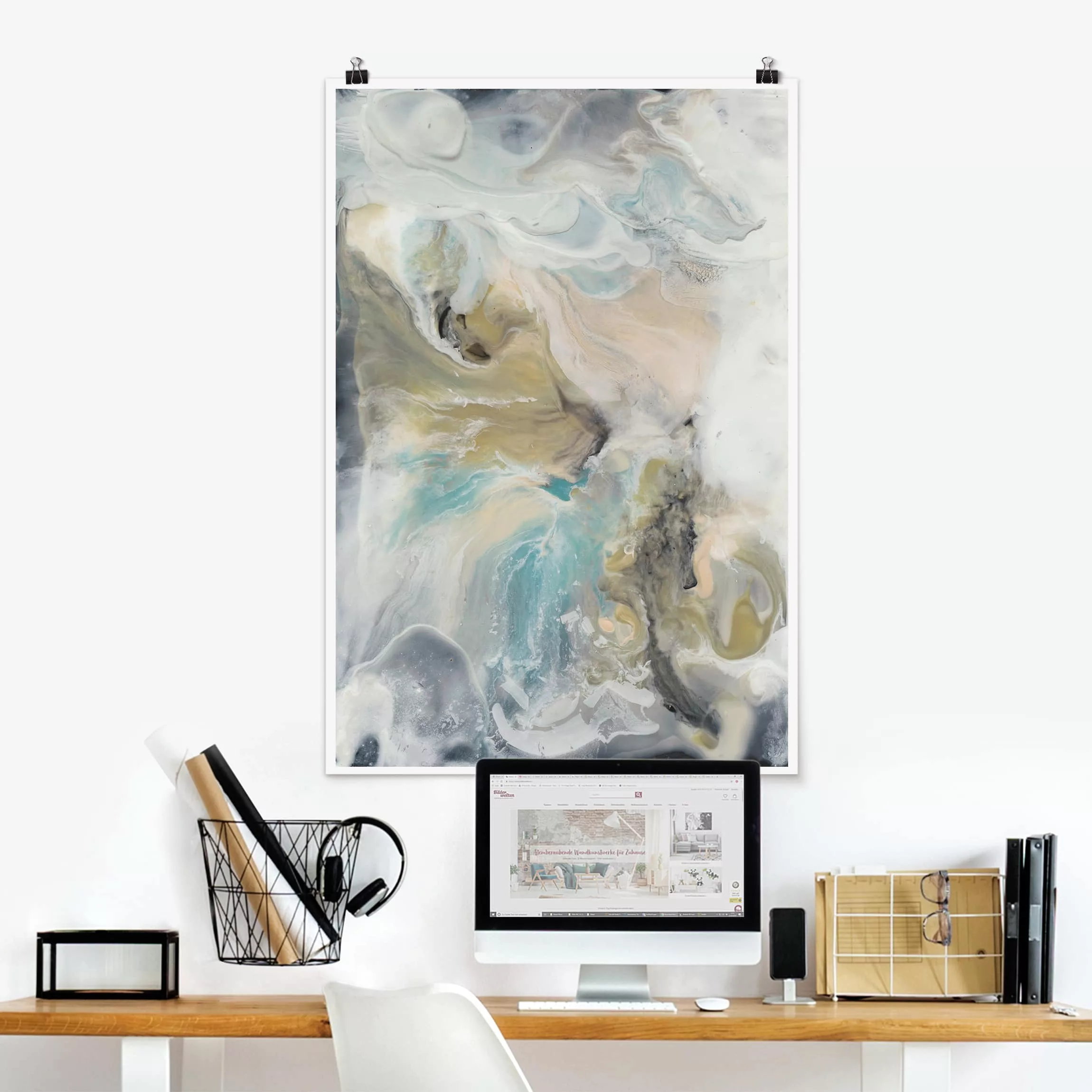 Poster Abstrakt - Hochformat Gezeiten mit Strandgut II günstig online kaufen