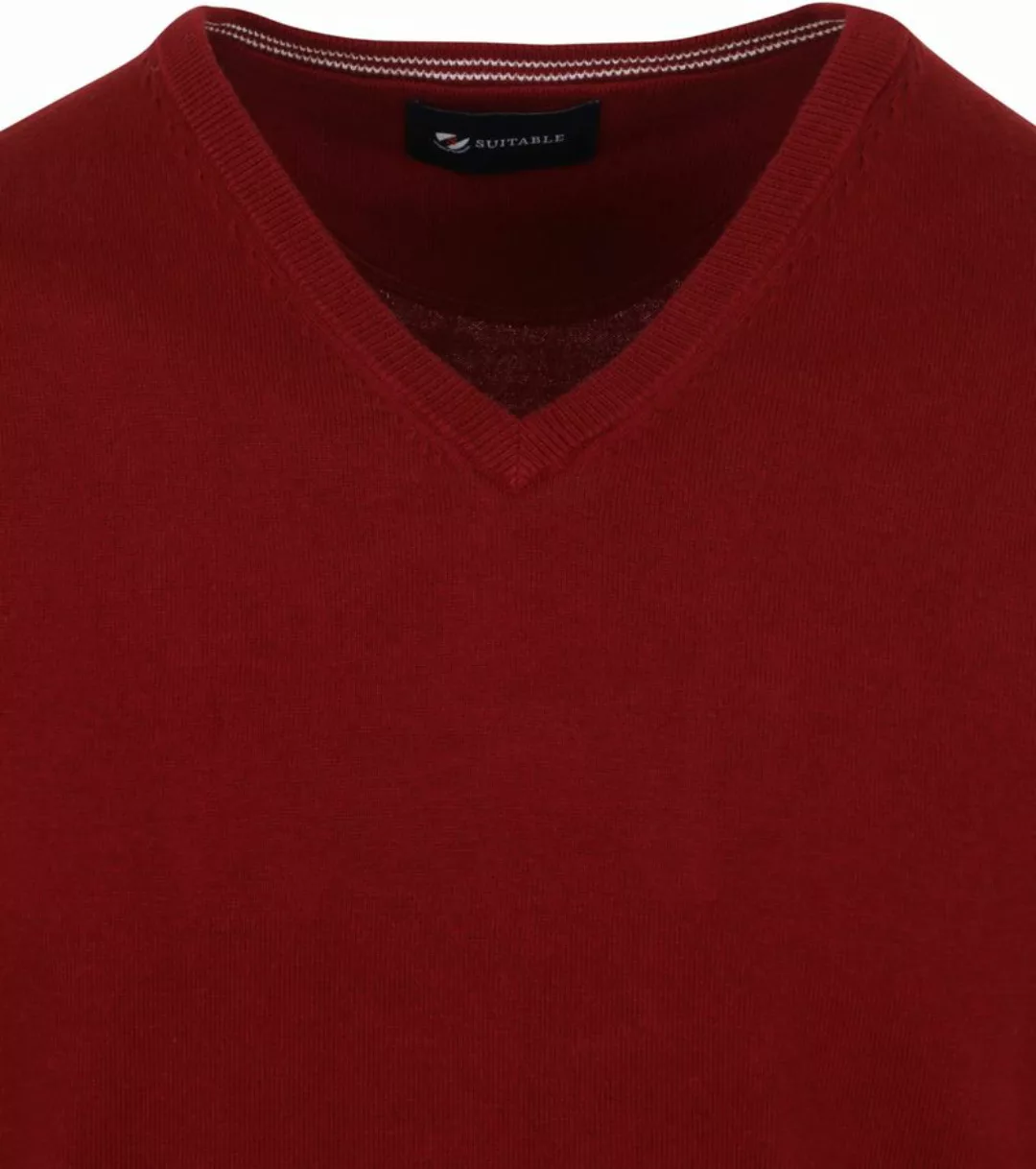 Suitable Pullover Vini V-Ausschnitt Rot - Größe L günstig online kaufen
