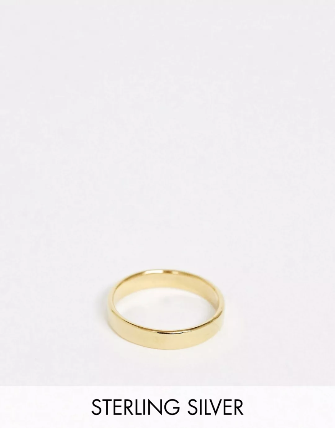 ASOS DESIGN – Ring aus vergoldetem Sterlingsilber, 14 Karat-Goldfarben günstig online kaufen