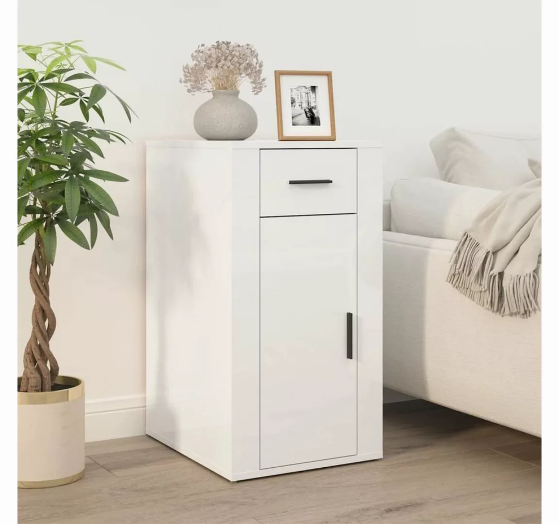 vidaXL Kleiderschrank Büroschrank Hochglanz-Weiß 40x49x75 cm Holzwerkstoff günstig online kaufen