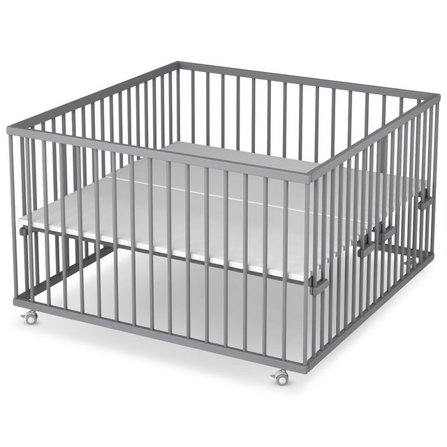 Sämann Babybett Laufgitter 120x120 cm grau Premium Kollektion Laufstall für günstig online kaufen