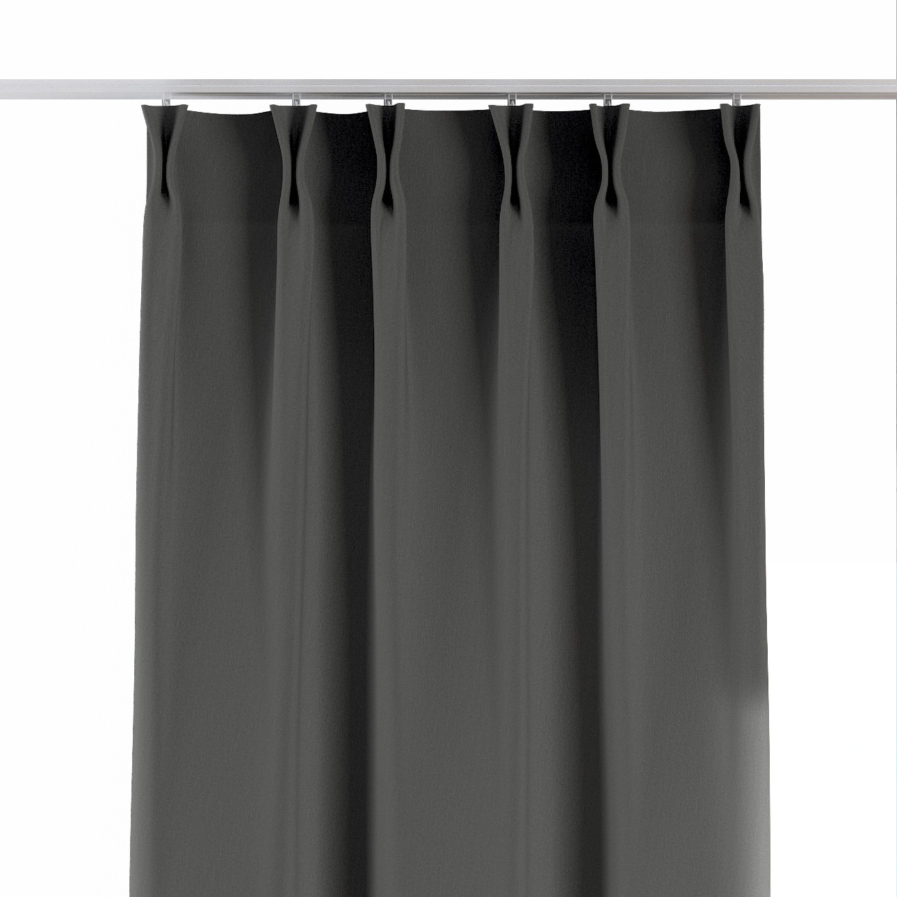 Vorhang mit flämischen 2-er Falten, grau, Quadro (136-14) günstig online kaufen