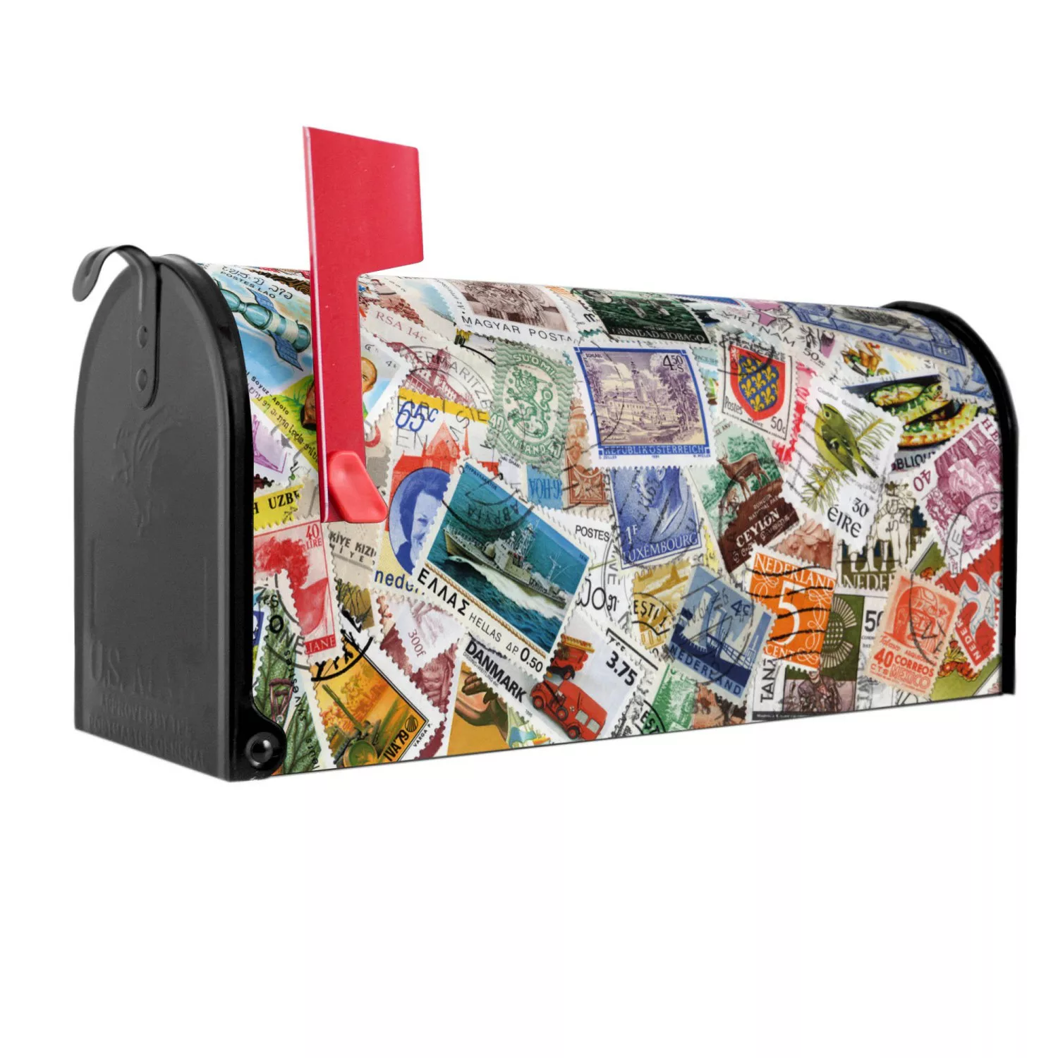 Banjado Amerikanischer Briefkasten Schwarz 48x22x16cm US Mailbox Letterbox günstig online kaufen