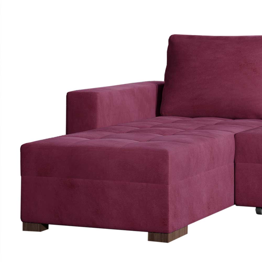 Ecksofa Sofa in Bordeaux mit Schlaffunktion günstig online kaufen