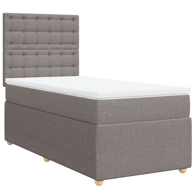 vidaXL Bett Boxspringbett mit Matratze Taupe 90x200 cm Stoff günstig online kaufen