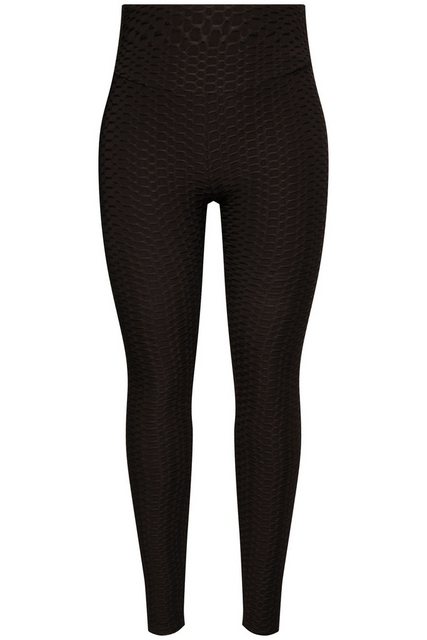 Ulla Popken Lederimitathose Struktur-Sportleggings High Waist günstig online kaufen