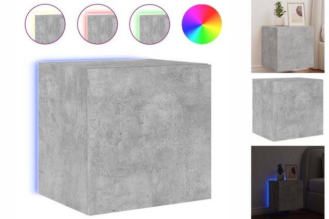 vidaXL Hängeschrank Hängeschrank Wandschrank mit LED-Leuchten Betongrau 40, günstig online kaufen