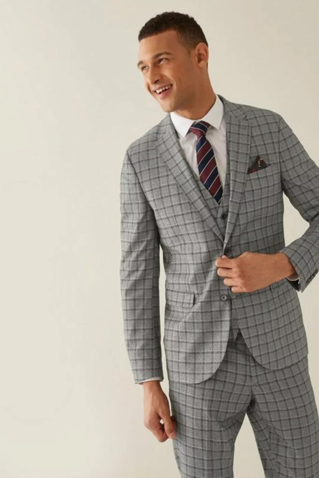 Next Baukastensakko Karierter Anzug im Slim Fit: Sakko (1-tlg) günstig online kaufen