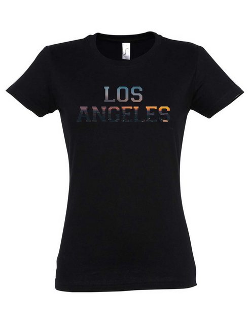 Urban Backwoods Print-Shirt Los Angeles Damen T-Shirt California Kalifornie günstig online kaufen