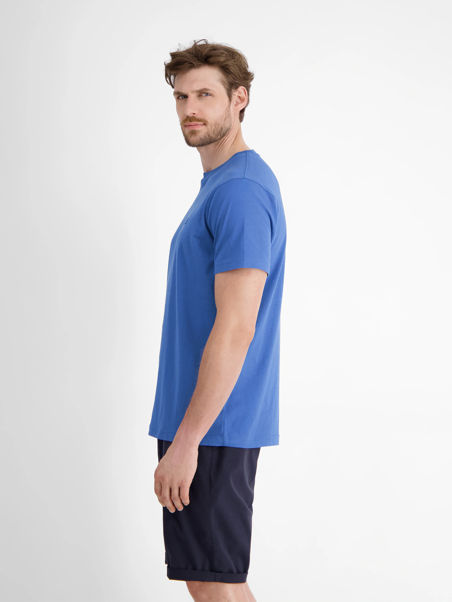 LERROS T-Shirt "LERROS Basic T-Shirt mit Logostitch, unifarben" günstig online kaufen