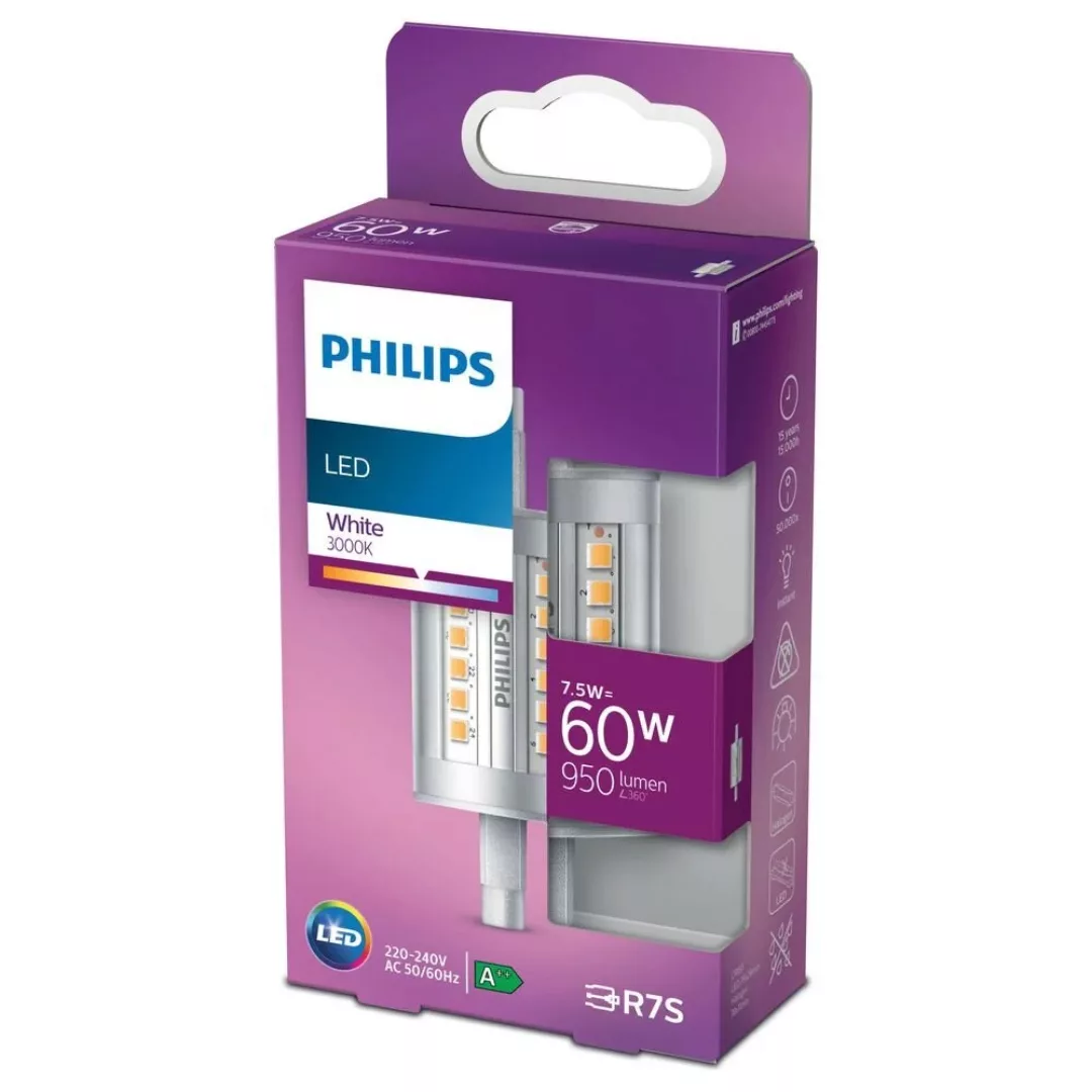 Philips LED Lampe ersetzt 60W, R7s Röhre R7s-78 mm, warmweiß, 950 Lumen, ni günstig online kaufen