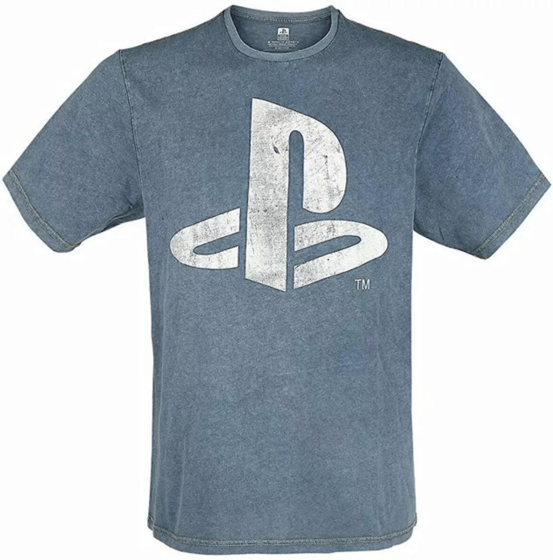 Playstation Print-Shirt PLAYSTATION T-Shirt Vintage blue Logo PS4 PS5 Gr. S günstig online kaufen