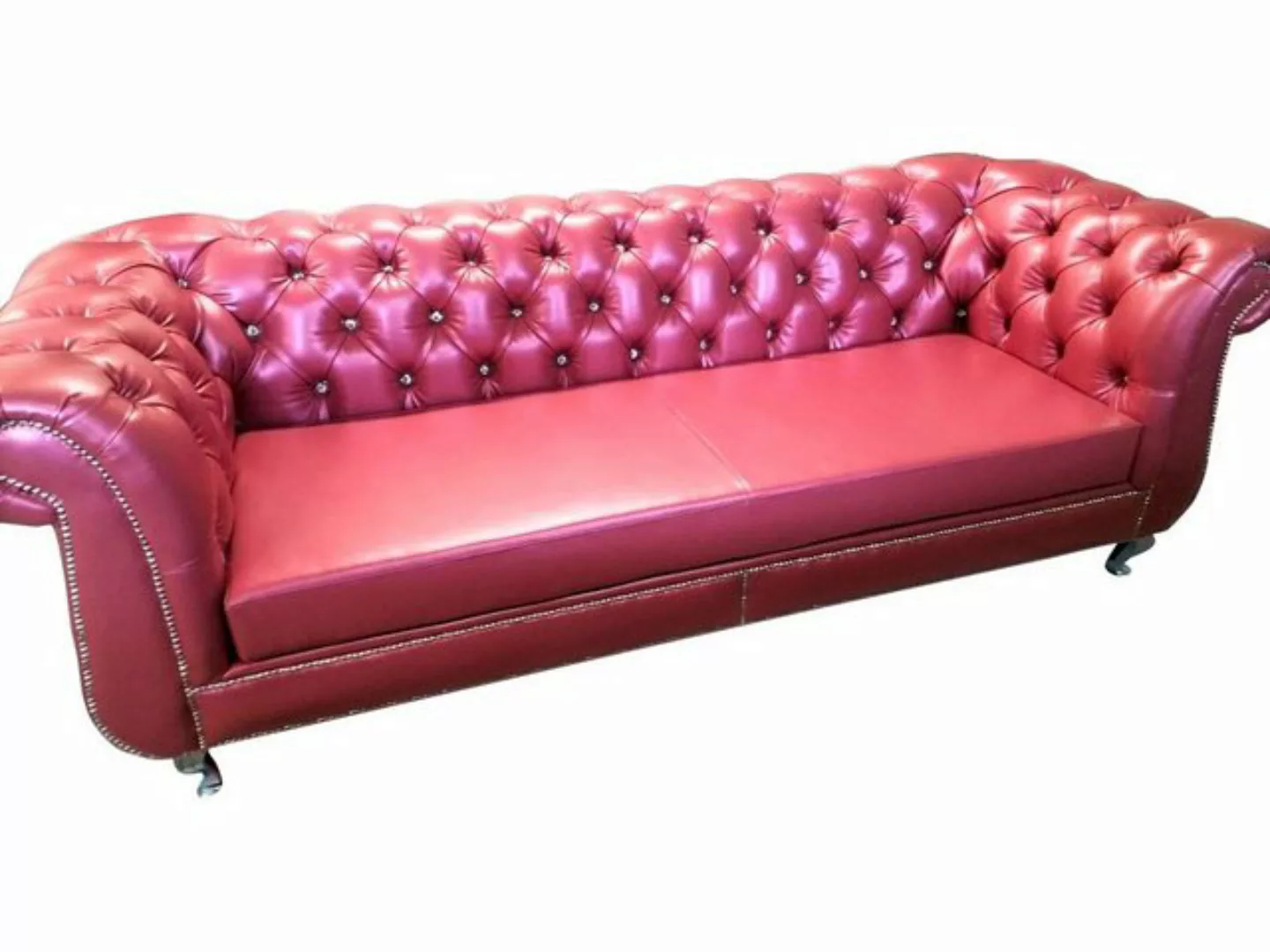 JVmoebel Chesterfield-Sofa Klassisches großes 4-sitziges rosa Chesterfield- günstig online kaufen