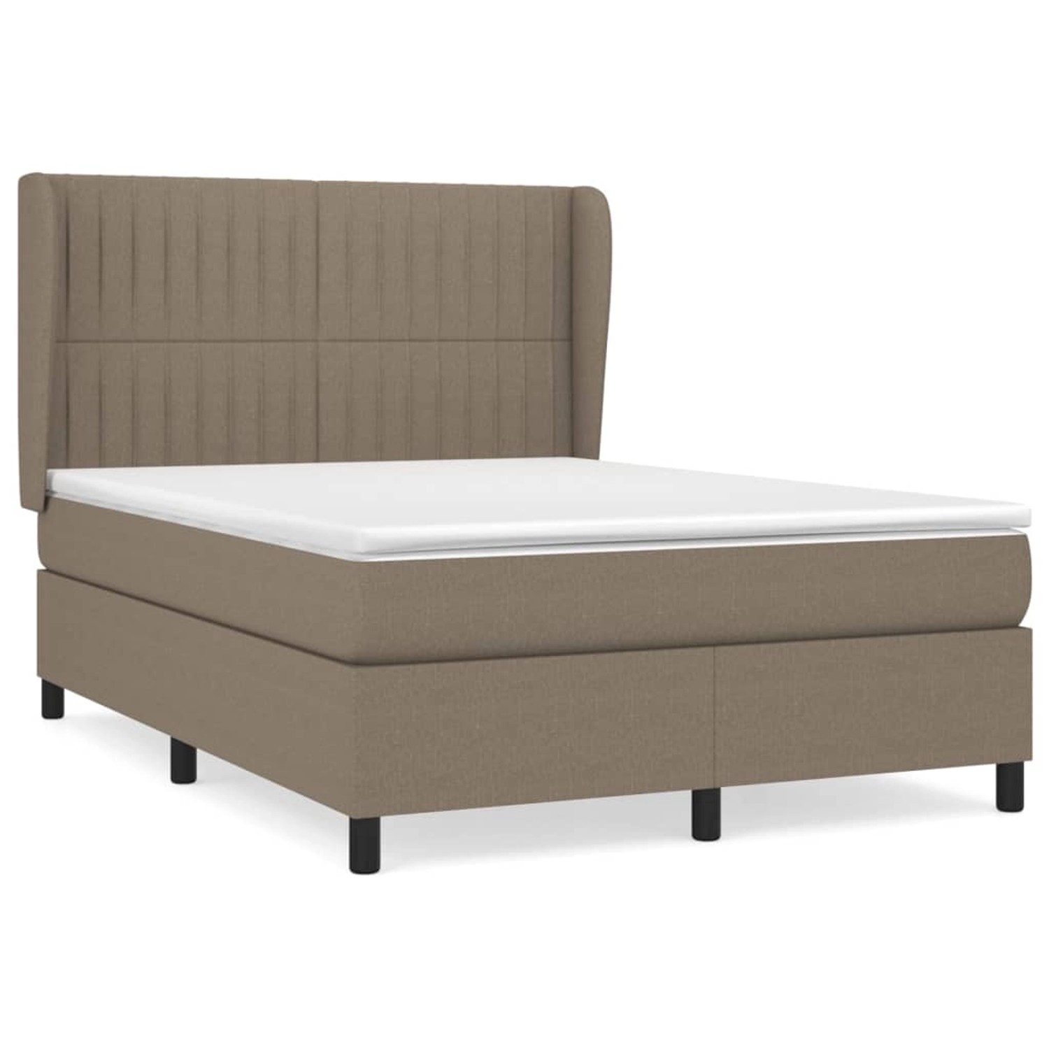 vidaXL Boxspringbett mit Matratze Taupe 140x200 cm Stoff1467576 günstig online kaufen