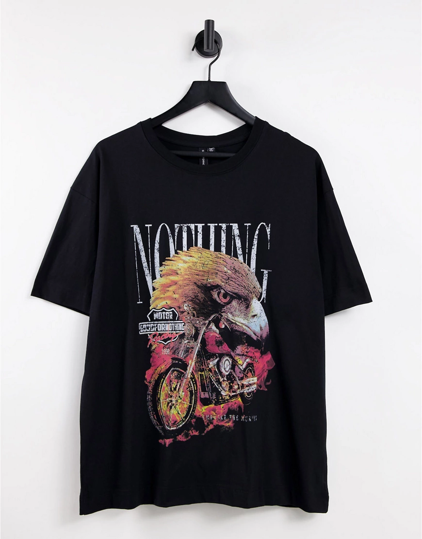 Good For Nothing – Oversize-T-Shirt in Schwarz mit Vintage-Adlerprint, Komb günstig online kaufen