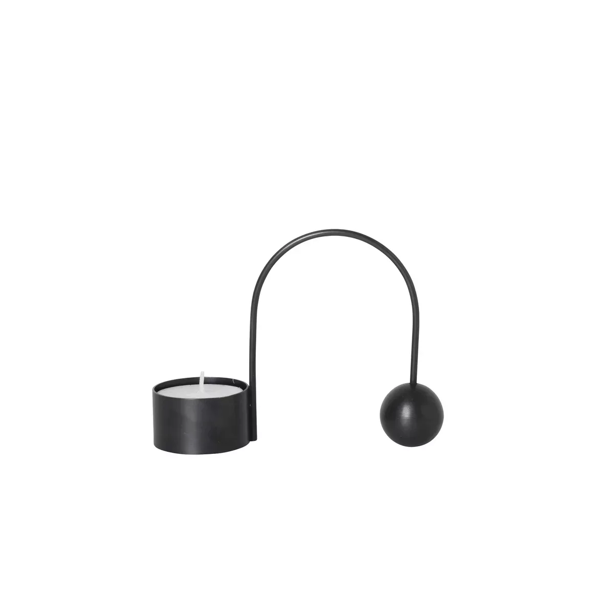 ferm LIVING - ferm LIVING Balance Teelichthalter - schwarz/LxBxH 10.6x2.6x9 günstig online kaufen