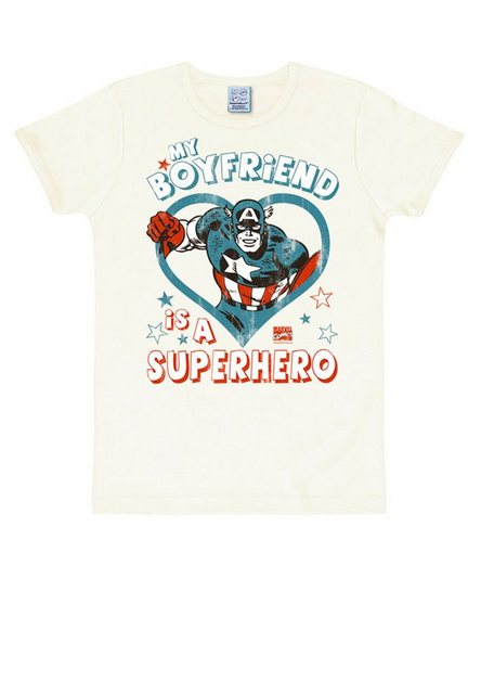 LOGOSHIRT T-Shirt Marvel - Captain America - Boyfriend mit Captain America- günstig online kaufen