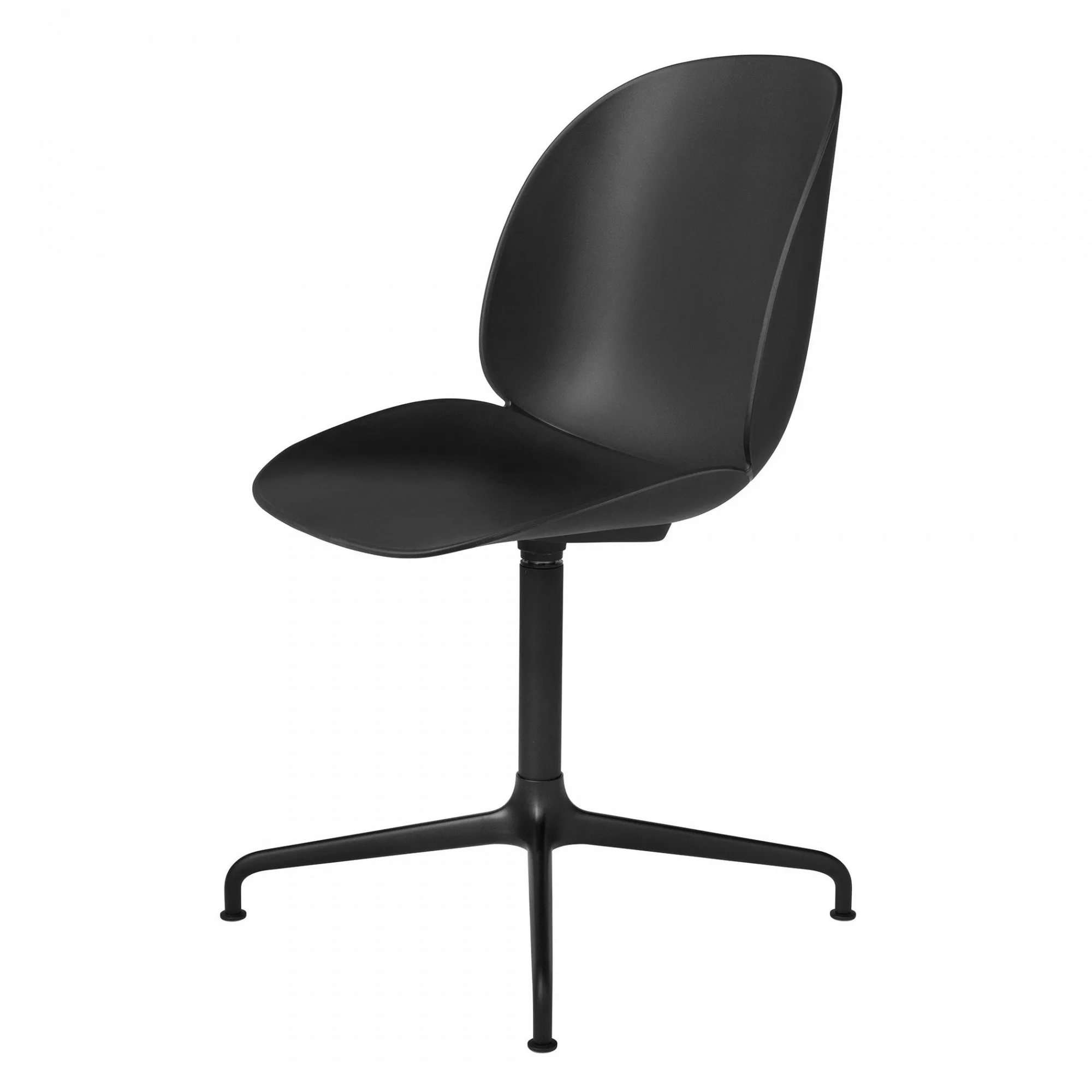 Gubi - Beetle Meeting Chair Gestell 4-Stern schwarz - schwarz/Sitz Polyprop günstig online kaufen