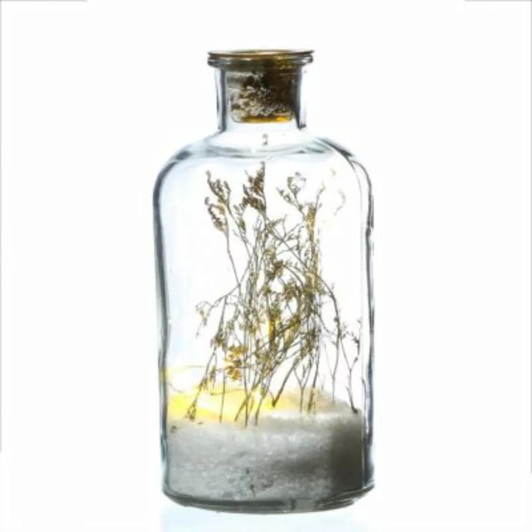 MARELIDA Kerzenhalter Stabkerzen Glas mit LED Beleuchtung H: 16cm transpare günstig online kaufen