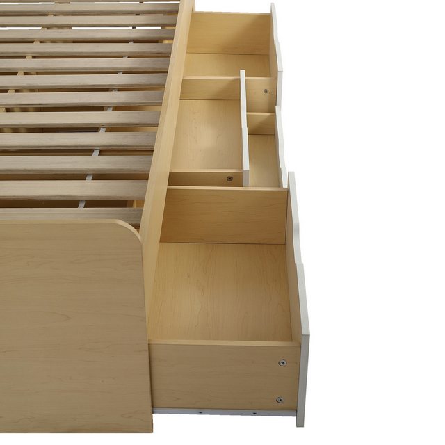 WISHDOR Einzelbett Holzbett (Ecken mit Stoßschutz, MDF + Spanplatte, Weiß + günstig online kaufen
