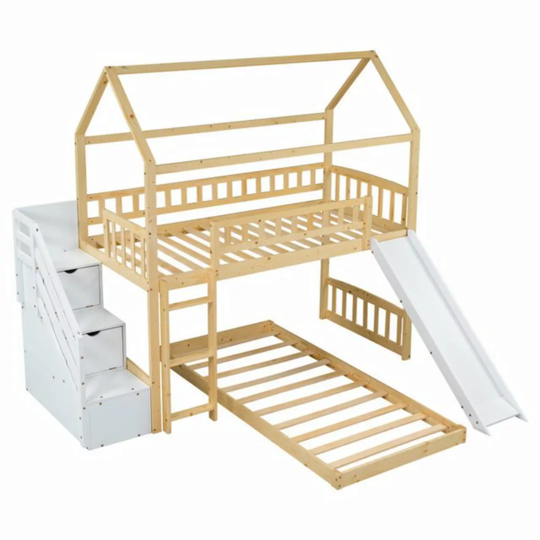 DOPWii Etagenbett 90x200cm Kinderbett mit Treppe,Handlauf,Rechtwinkliger Le günstig online kaufen