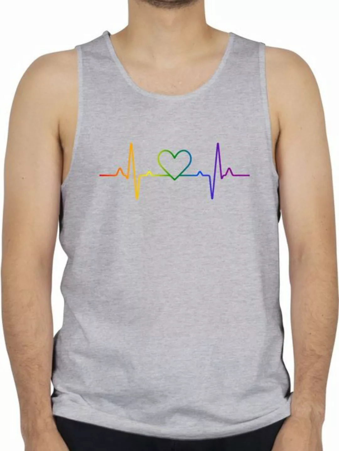 Shirtracer Tanktop Herzschlag Regenbogen Pride LGBT Kleidung günstig online kaufen