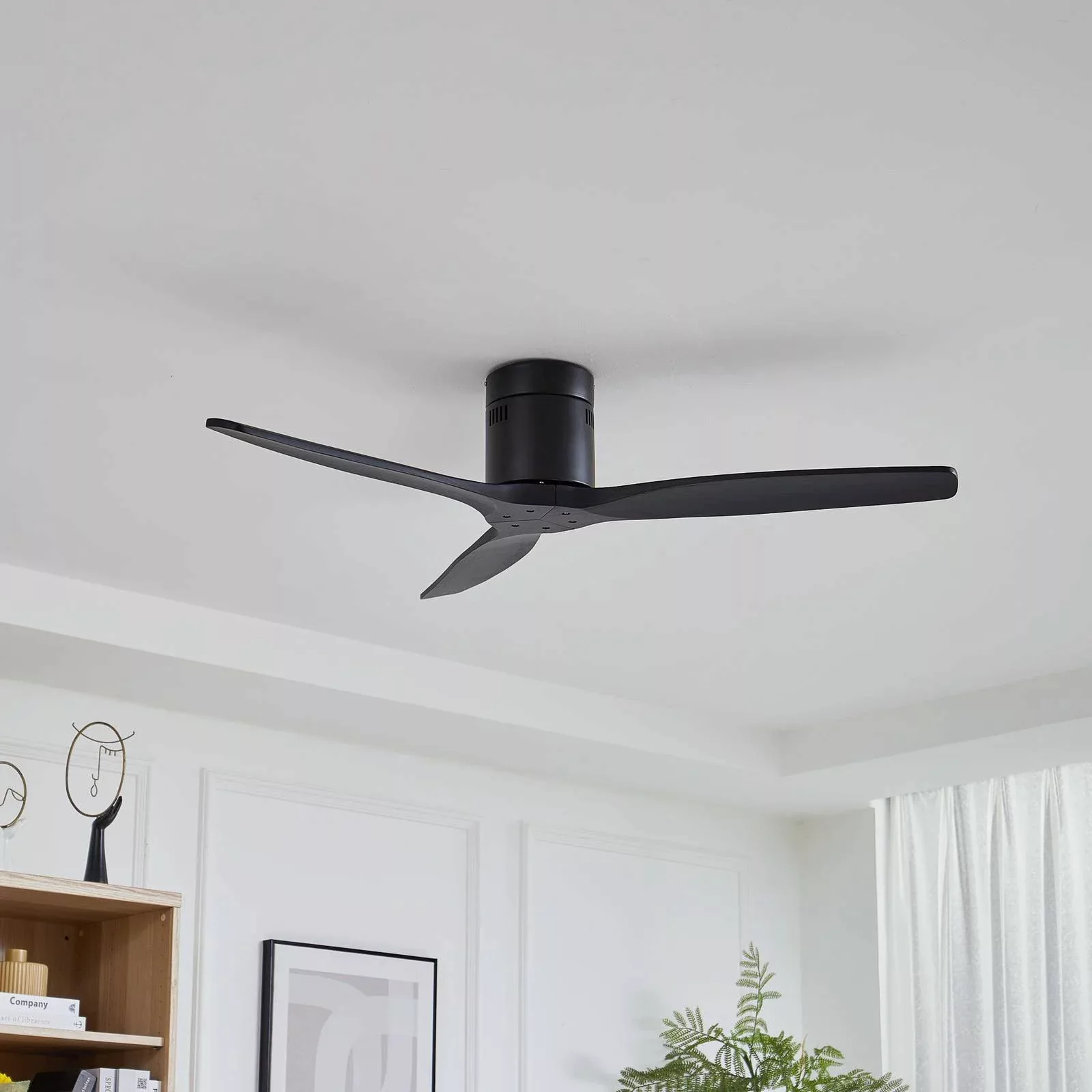 Lucande Deckenventilator Vindur, schwarz, DC, leise, 132 cm günstig online kaufen