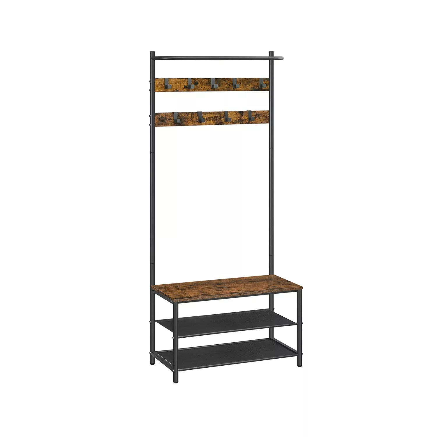 Vasagle Garderobenständer 32,2 cm x 64 cm x 180 cm Braun-Schwarz günstig online kaufen