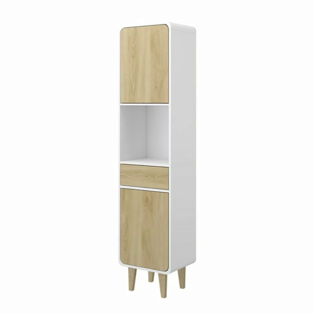 Vicco Hochschrank Arla, Weiß/Eiche, 40 x 161 cm günstig online kaufen